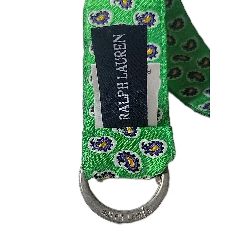 Ralph Lauren Paisely Logo Belt D Ring‎ Etched Logo Buckle Green Size Small Kids